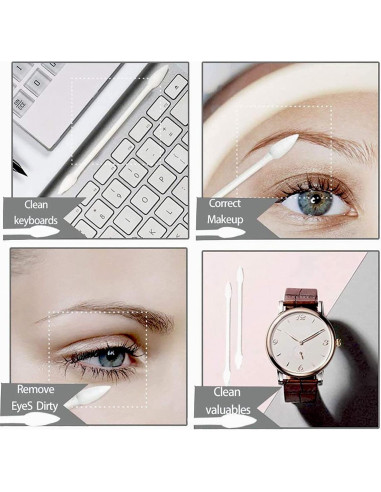 Bastoncillos de Algodón Orgánico Rouceyxin 800 Piezas Doble Punta