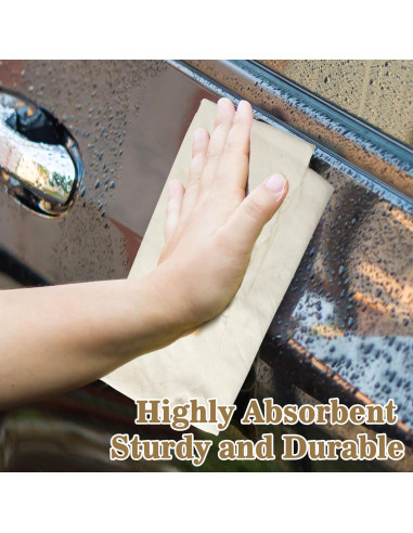 Paño Chamois MAQIHAN 60x90 cm para Auto - Piel de Oveja Real