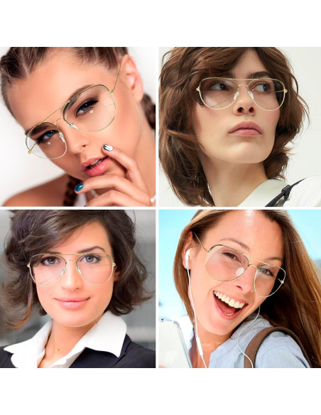 Gafas de Sol Aviador SunnyPro Lente Claro Marco Plateado UV400