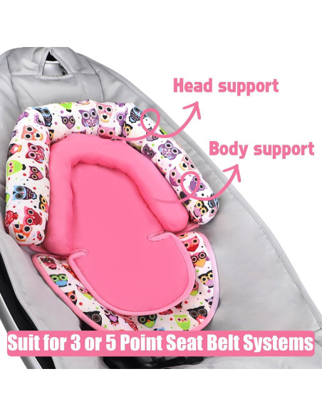 KAKIBLIN Soporte para Cabeza de Bebé Rosa para Asiento de Auto