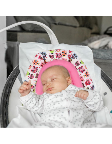 KAKIBLIN Soporte para Cabeza de Bebé Rosa para Asiento de Auto