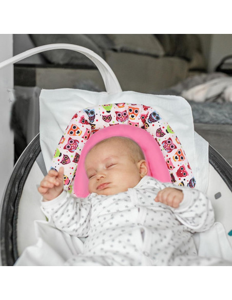 KAKIBLIN Soporte para Cabeza de Bebé Rosa para Asiento de Auto