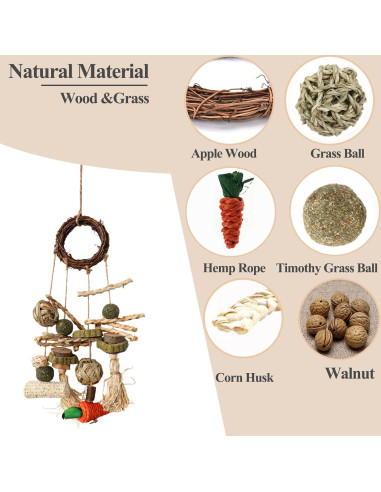 Juguete para roer HERCOCCI para conejos y roedores - Natural