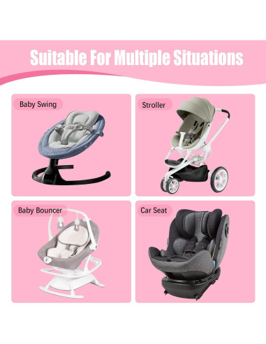 KAKIBLIN Soporte para Cabeza de Bebé Rosa para Asiento de Auto