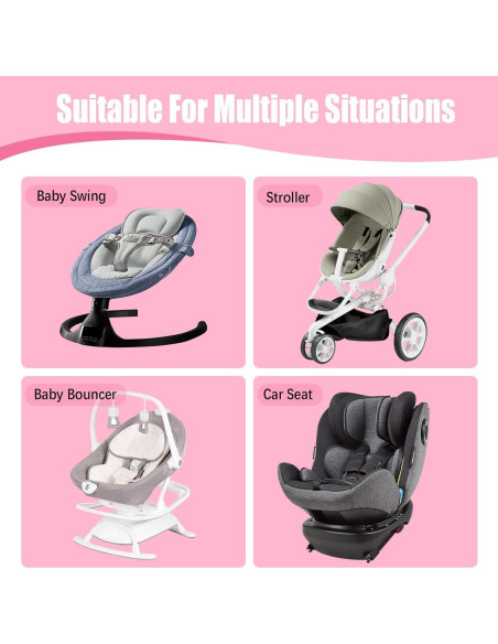 KAKIBLIN Soporte para Cabeza de Bebé Rosa para Asiento de Auto