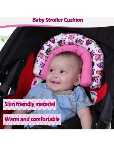 KAKIBLIN Soporte para Cabeza de Bebé Rosa para Asiento de Auto