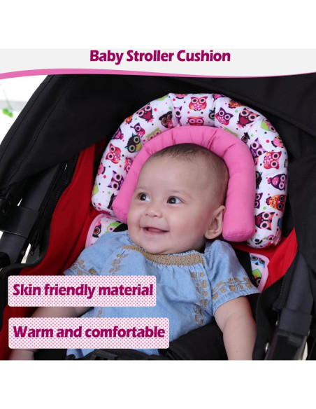 KAKIBLIN Soporte para Cabeza de Bebé Rosa para Asiento de Auto