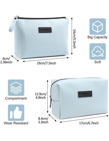 Bolsa de Maquillaje de Viaje MAANGE 22x14x6cm Cuero PU