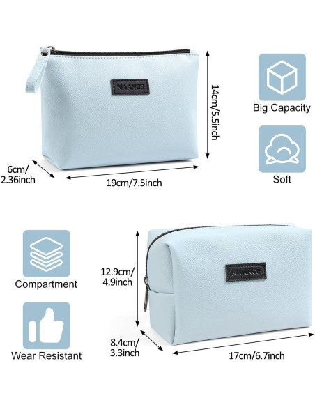 Bolsa de Maquillaje de Viaje MAANGE 22x14x6cm Cuero PU