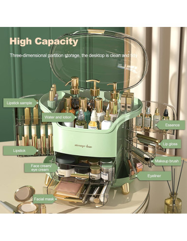 Organizador de Maquillaje Ergocar Verde 30x20x34cm Portátil