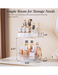 Organizador de Encimera de Baño Delamu 2 Niveles Rotativo 31 cm 2