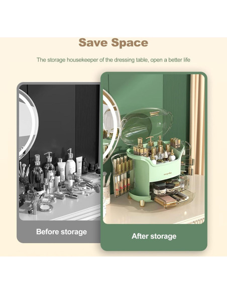 Organizador de Maquillaje Ergocar Verde 30x20x34cm Portátil Organizador de Maquillaje Ergocar Verde 30x20x34cm Portátil