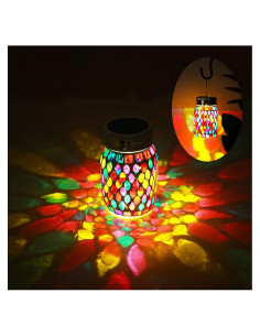 Linterna Solar de Mosaico GUANFU 9x9x14.5cm Decorativa