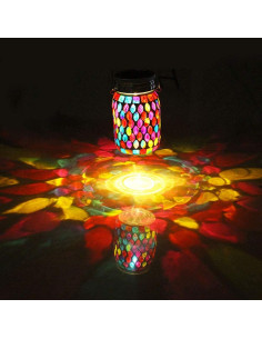 Linterna Solar de Mosaico GUANFU 9x9x14.5cm Decorativa 2