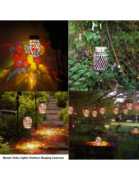 Linterna Solar de Mosaico GUANFU 9x9x14.5cm Decorativa Linterna Solar de Mosaico GUANFU 9x9x14.5cm Decorativa
