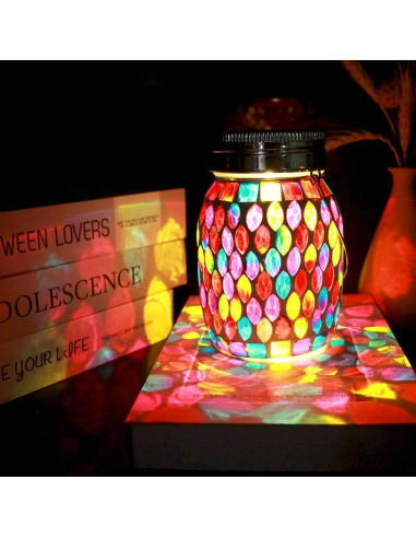Linterna Solar de Mosaico GUANFU 9x9x14.5cm Decorativa
