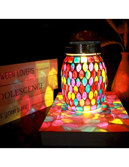 Linterna Solar de Mosaico GUANFU 9x9x14.5cm Decorativa Linterna Solar de Mosaico GUANFU 9x9x14.5cm Decorativa