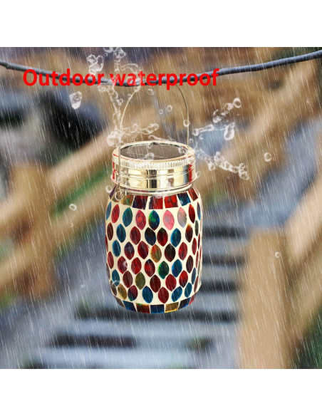 Linterna Solar de Mosaico GUANFU 9x9x14.5cm Decorativa Linterna Solar de Mosaico GUANFU 9x9x14.5cm Decorativa