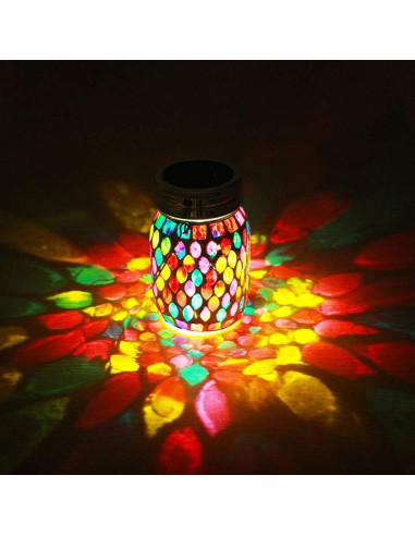 Linterna Solar de Mosaico GUANFU 9x9x14.5cm Decorativa