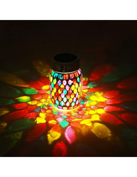 Linterna Solar de Mosaico GUANFU 9x9x14.5cm Decorativa Linterna Solar de Mosaico GUANFU 9x9x14.5cm Decorativa