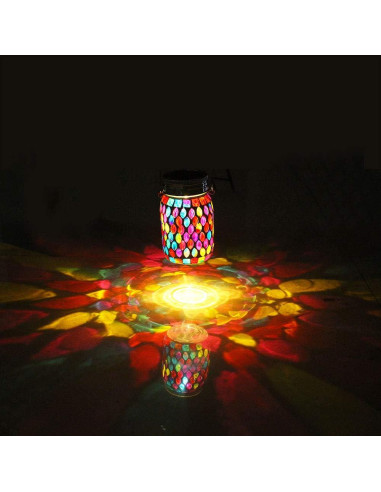 Linterna Solar de Mosaico GUANFU 9x9x14.5cm Decorativa