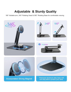 Soporte Magnético Ajustable para Monitor 10-47 cm Aluminio 2