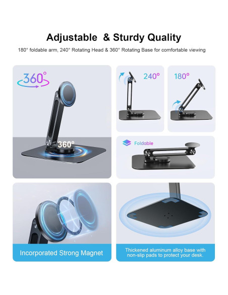 Soporte Magnético Ajustable para Monitor 10-47 cm Aluminio