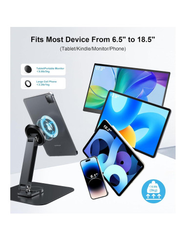 Soporte Magnético Ajustable para Monitor 10-47 cm Aluminio