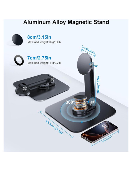 Soporte Magnético Ajustable para Monitor 10-47 cm Aluminio