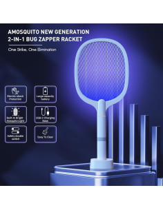 Raqueta Zapper de Insectos amosquito 2200mAh Recargable 2