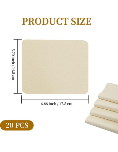 20 Piezas de Chamois Natural 17.5x14.5 cm para Alfarería