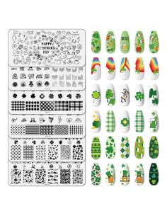 Kit de Placas de Estampado de Uñas Whaline 6 Piezas San Patricio