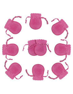10 Bolsas de Terciopelo Wanerxin para Joyería Rosa Bebé 6.86x8.89cm