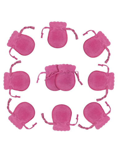 10 Bolsas de Terciopelo Wanerxin para Joyería Rosa Bebé 6.86x8.89cm
