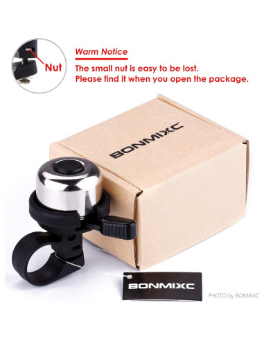 Campana de Bicicleta Mini BONMIXC de Latón, Sonido Claro y Fuerte
