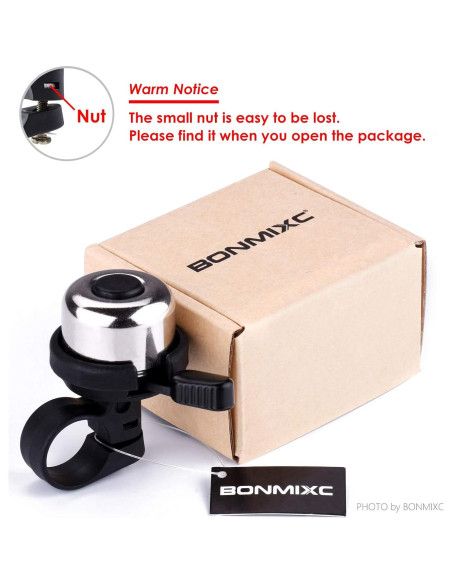 Campana de Bicicleta Mini BONMIXC de Latón, Sonido Claro y Fuerte