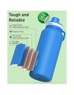 Botella de Agua Aislada TOURIT 24 oz Acero Inoxidable Negra 2