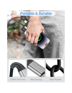 Cable corto USB A a USB C 1 pie Umefly carga rápida 3A 2