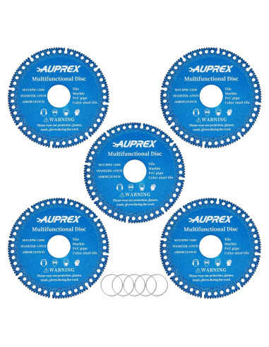 Paquete de 5 Discos Indestructibles AUPREX 10.16 cm Azul