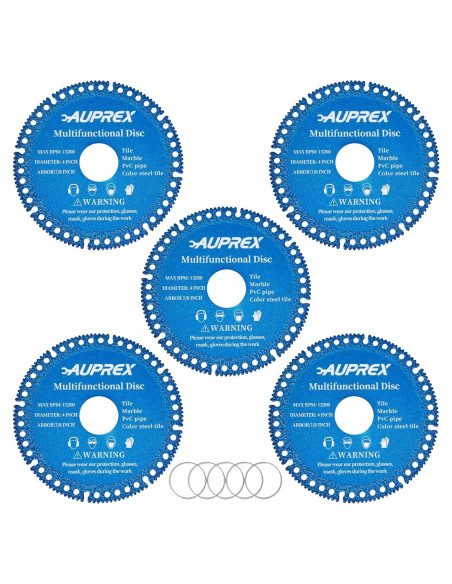 Paquete de 5 Discos Indestructibles AUPREX 10.16 cm Azul