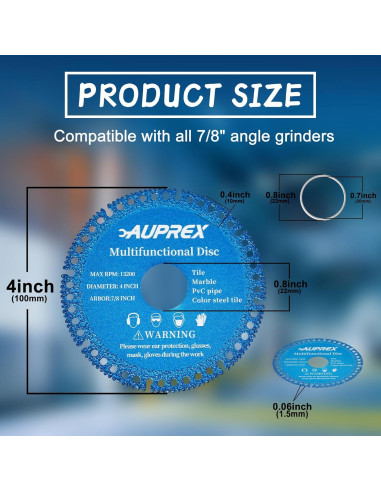 Paquete de 5 Discos Indestructibles AUPREX 10.16 cm Azul