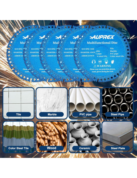 Paquete de 5 Discos Indestructibles AUPREX 10.16 cm Azul