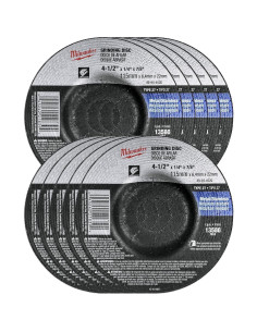 Paquete de 10 Ruedas de Esmeril Milwaukee 4.5" Grano 24 2
