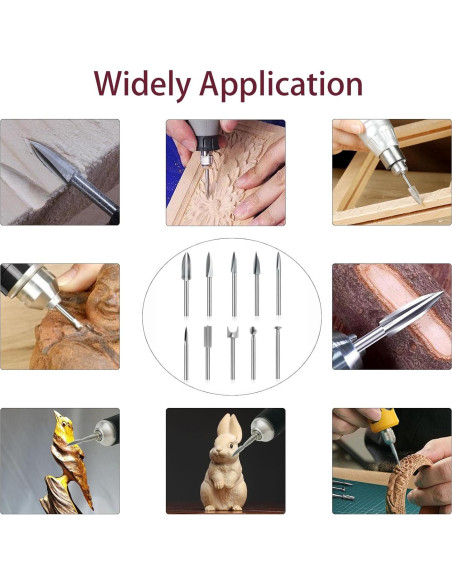 Juego de Puntas de Tallado en Madera Wonys, 10 Piezas 3 mm