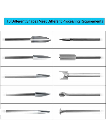 Juego de Puntas de Tallado en Madera Wonys, 10 Piezas 3 mm