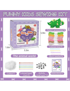 Kit de Costura para Niños AzReference - 8 Animales de Peluche 2