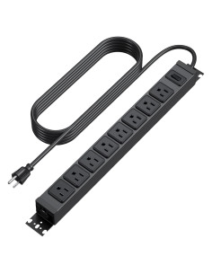 Regleta de Metal HHSOET 8 Salidas 15A 125V 1.83m con Interruptor