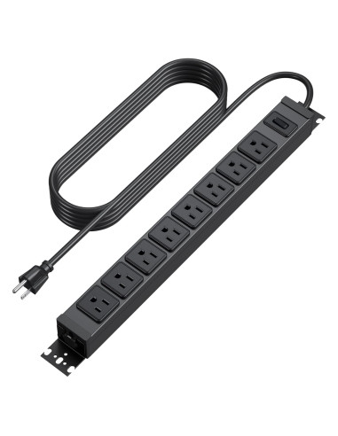 Regleta de Metal HHSOET 8 Salidas 15A 125V 1.83m con Interruptor