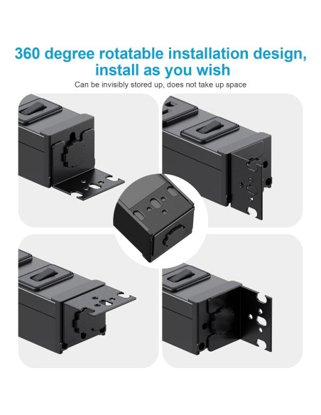 Regleta de Metal HHSOET 8 Salidas 15A 125V 1.83m con Interruptor