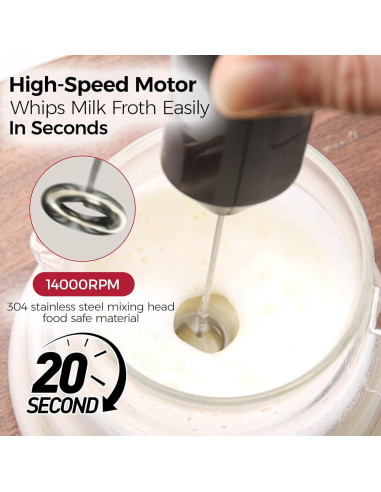 Batidor Eléctrico de Leche YARRAMATE MFBO-S2 Negro 21.5cm